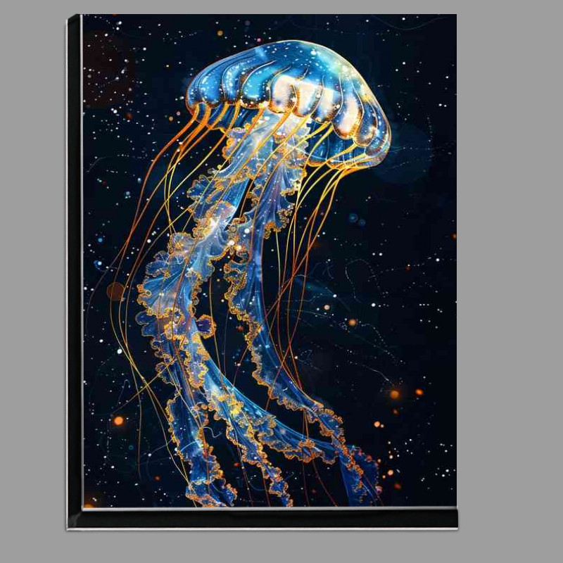 Buy Di-Bond : (Jellyfish blue and gold lines dark Ocean)