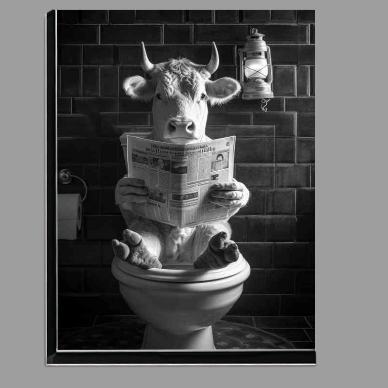 Buy Di-Bond : (A Cow seated on a toilet with a newspape)