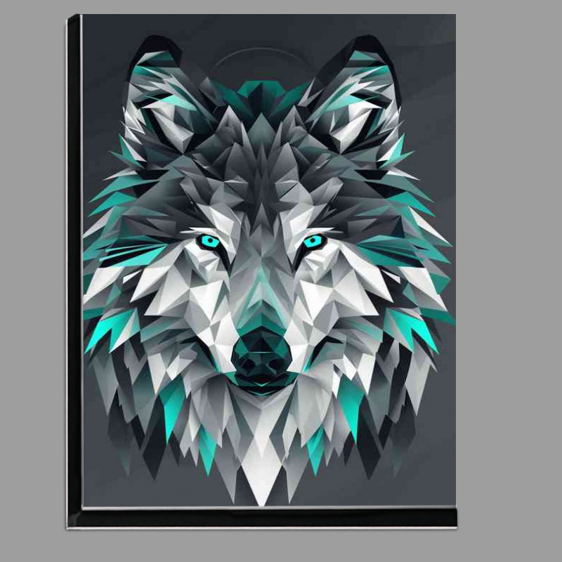 Buy Di-Bond : (Abstract geometric wolf design dark grey background)