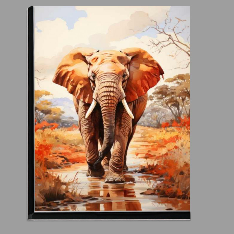 Buy Di-Bond : (African Elephant in the water)