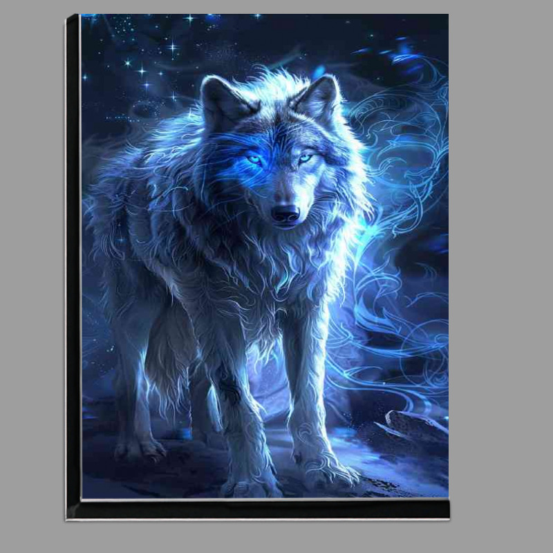 Buy Di-Bond : (Beautiful Wolf with glowing blue eyes)