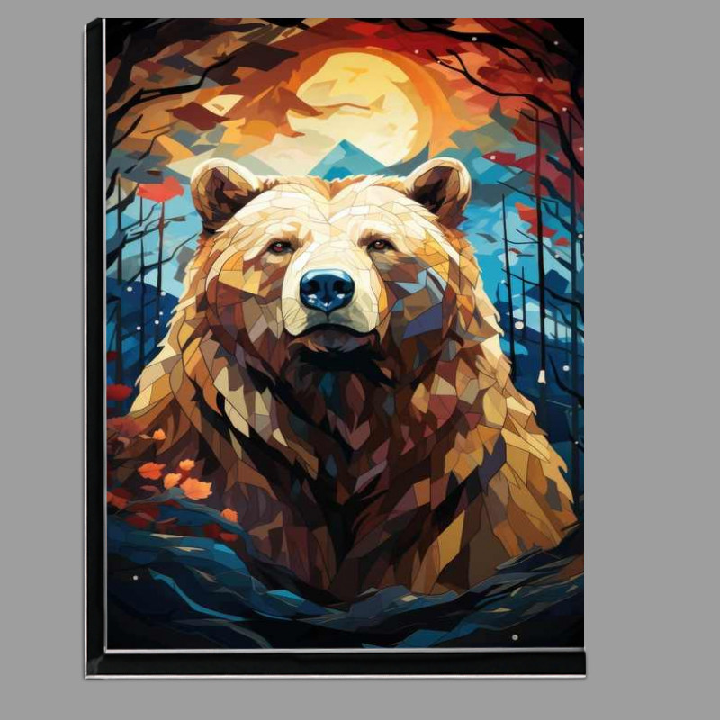 Buy Di-Bond : (Brown bear by the mountains Absteact)