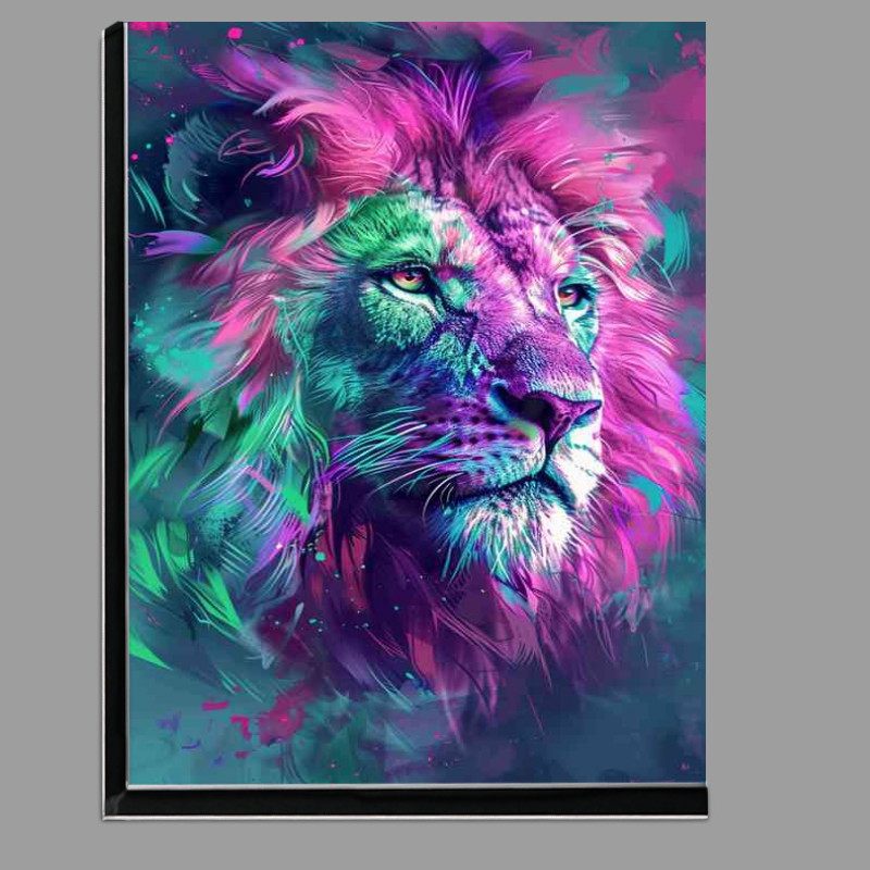 Buy Di-Bond : (Colorful lion in purple and green with white fur)