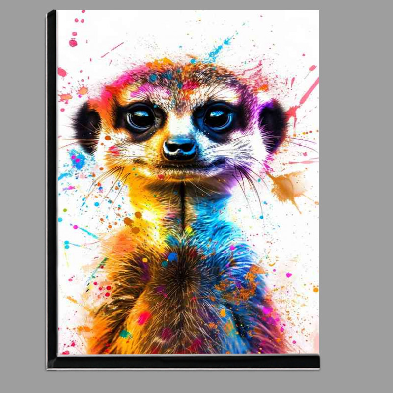 Buy Di-Bond : (Cute meerkat with big eyes smiley face colorful paint)