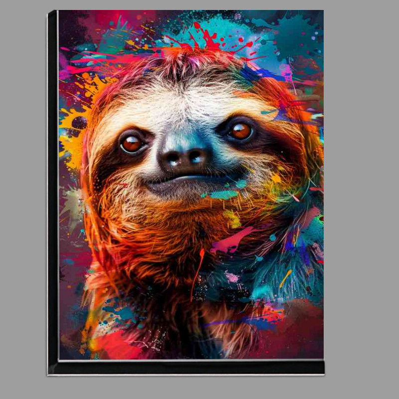 Buy Di-Bond : (Cute sloth with colorful paint splashes)