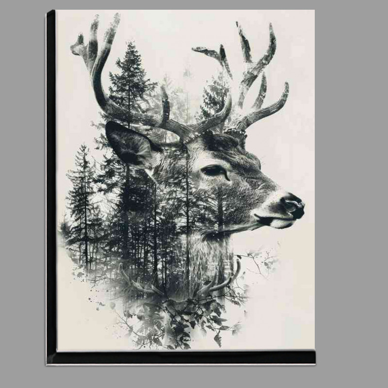 Buy Di-Bond : (Deer head with foliage and trees)