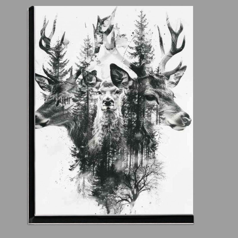 Buy Di-Bond : (Double Deer head surrounded by trees)