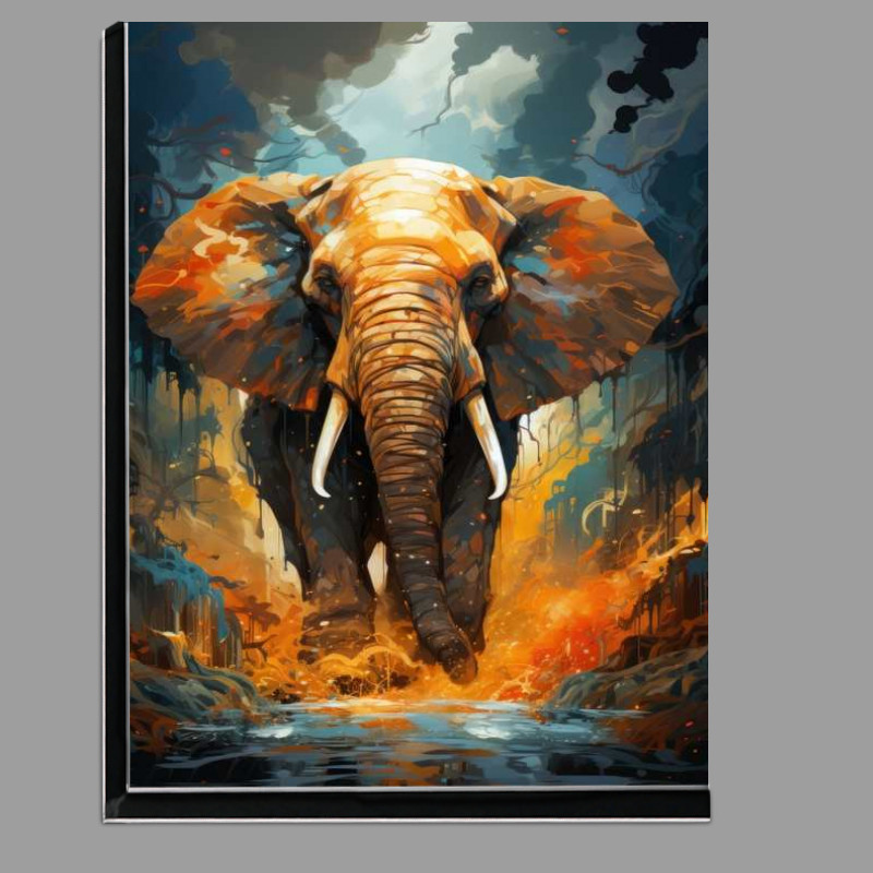 Buy Di-Bond : (Elephant splashing through the water)