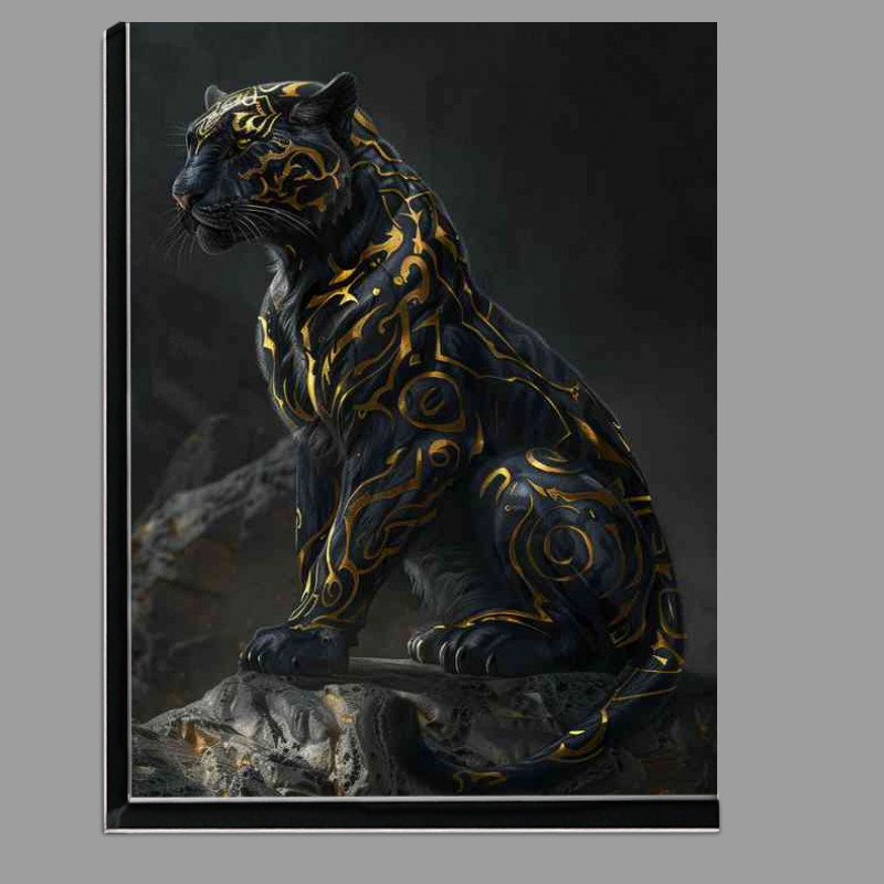 Buy Di-Bond : (Gold and black leopard on a rock)
