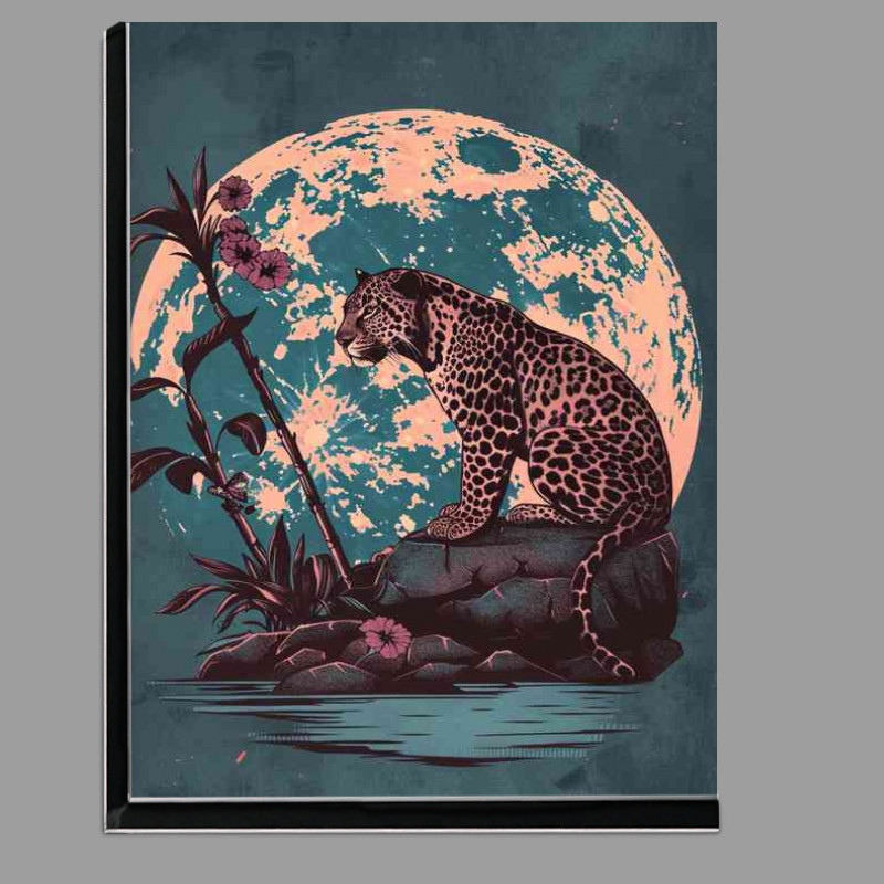 Buy Di-Bond : (Leopard under a full moon by the lagoon)