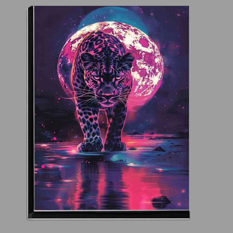 Buy Di-Bond : (Leopard under a full moon walking)