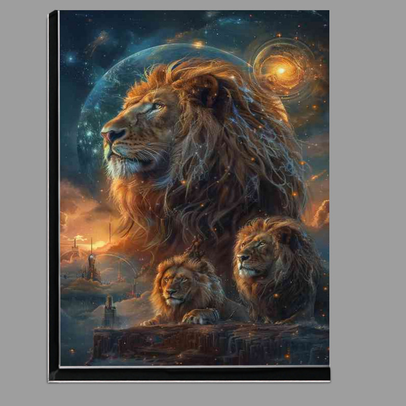 Buy Di-Bond : (Lions and two stars painting)