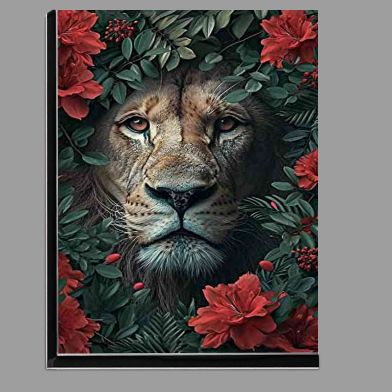Buy Di-Bond : (Lions face embraced with red flowers)