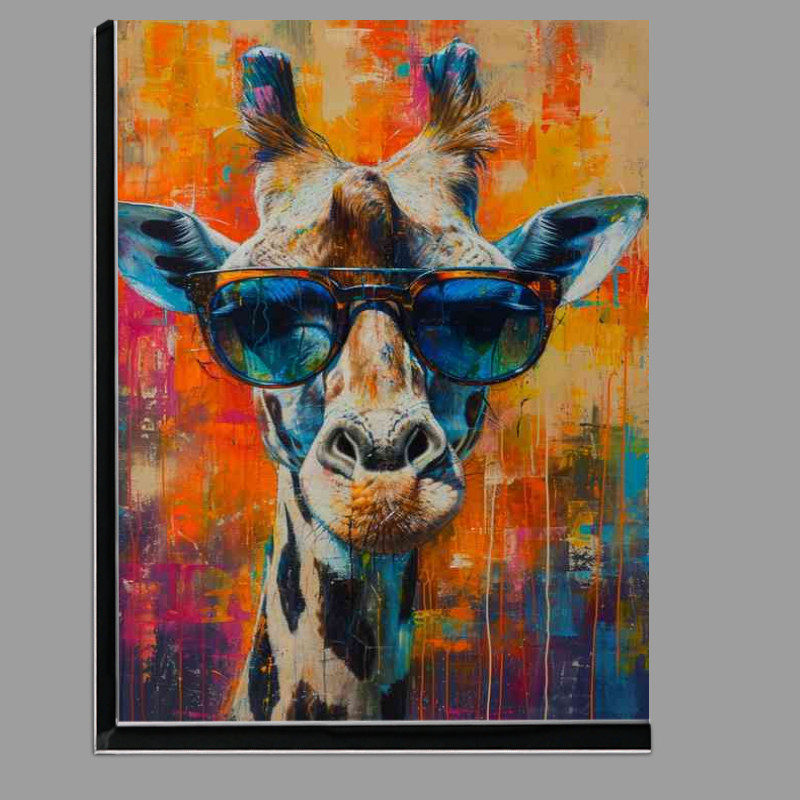 Buy Di-Bond : (Painting of a giraffe wearing sunglasses)
