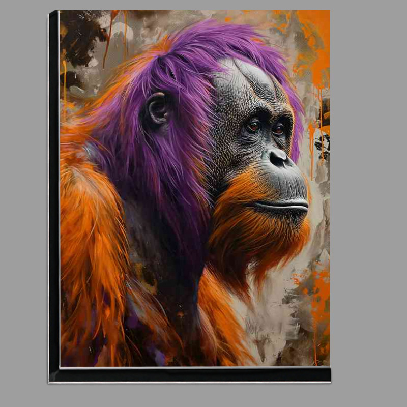 Buy Di-Bond : (Painting orangutan with bright purple hair)