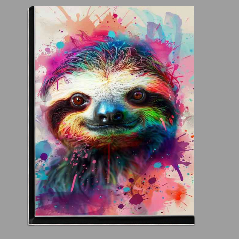Buy Di-Bond : (Sloth heas with colour paint splashes)