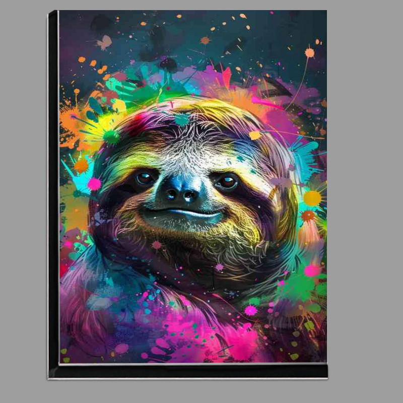 Buy Di-Bond : (Sloth with black and colourful paint splashes)
