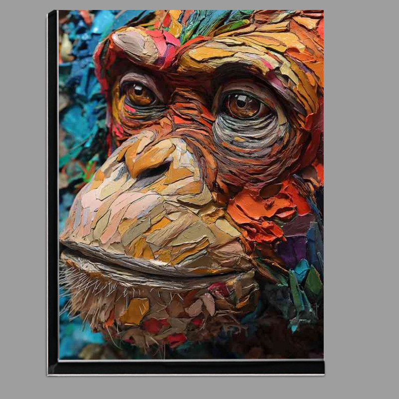 Buy Di-Bond : (Texture a vibrant portrait of a monkey)