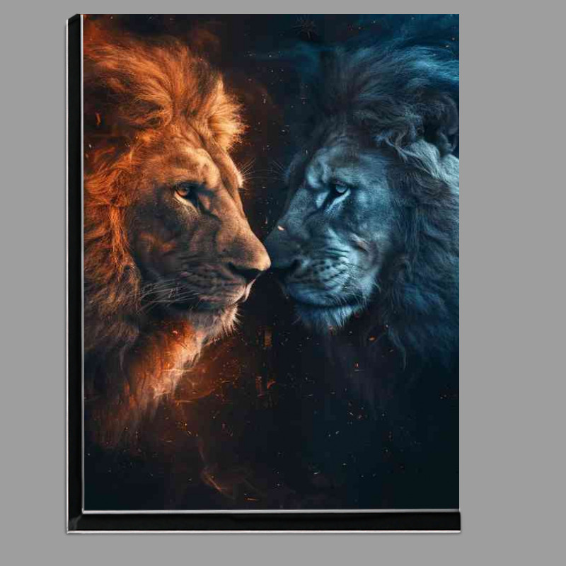 Buy Di-Bond : (The blue and orange Lions facing each others)