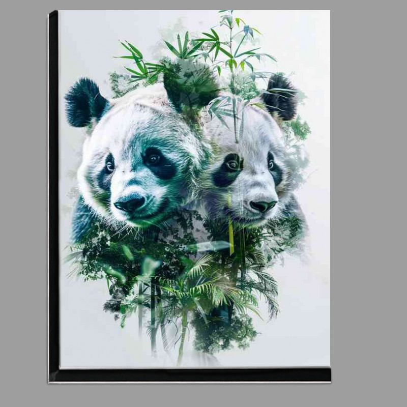 Buy Di-Bond : (Two Pandas with bamboo)