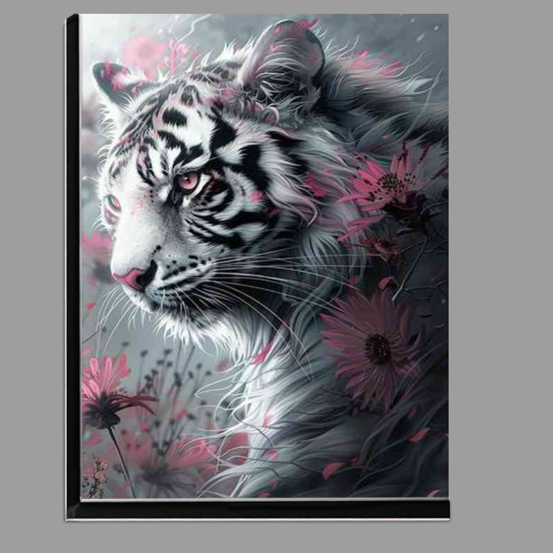 Buy Di-Bond : (White cat pink flower Tiger)