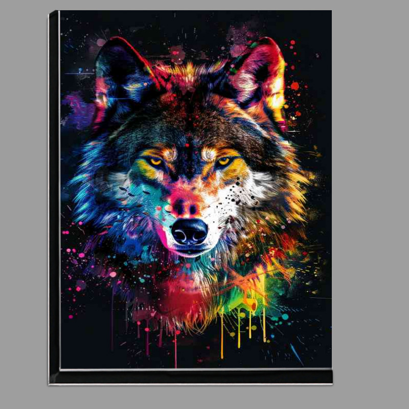 Buy Di-Bond : (Wild wolf head colourful paint)