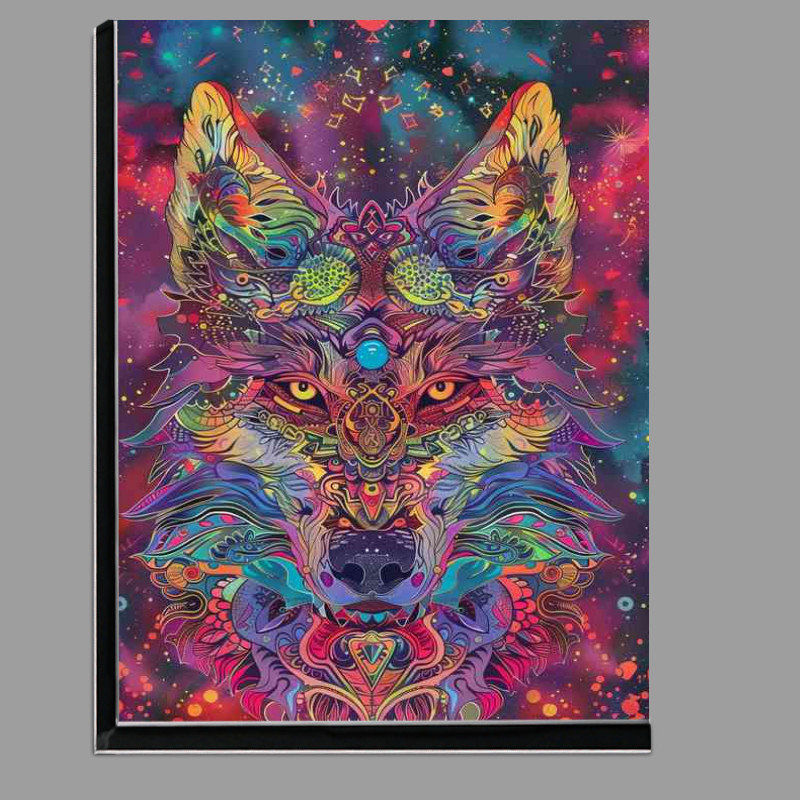 Buy Di-Bond : (Wolf head with colourful stars)