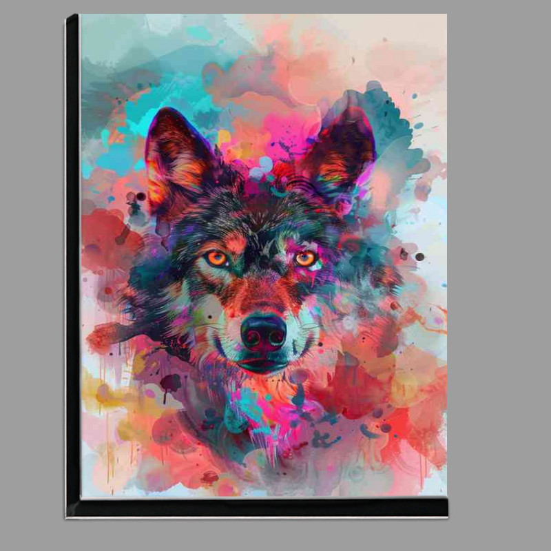 Buy Di-Bond : (Wolf with big eyes clouds colourful)