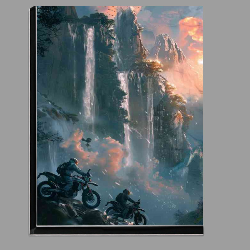Buy Di-Bond : (Two motorcycles riding by the waterfall)