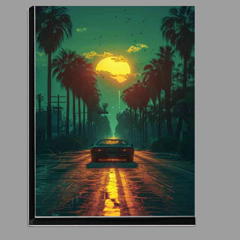Buy Di-Bond : (Car drives down the road at sunset)