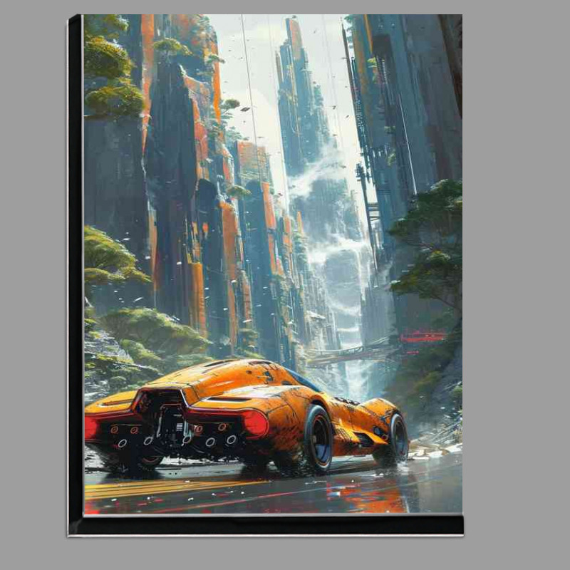 Buy Di-Bond : (Futuristic car driving down the road in orange)