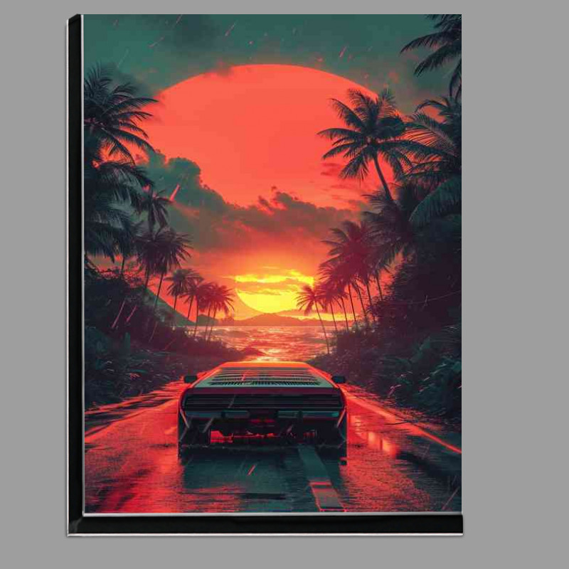 Buy Di-Bond : (Red sunset car driving down the road)