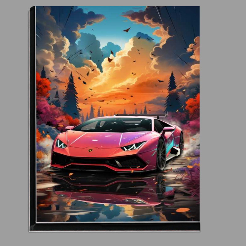 Buy Di-Bond : (The Pink Lambo street art style)