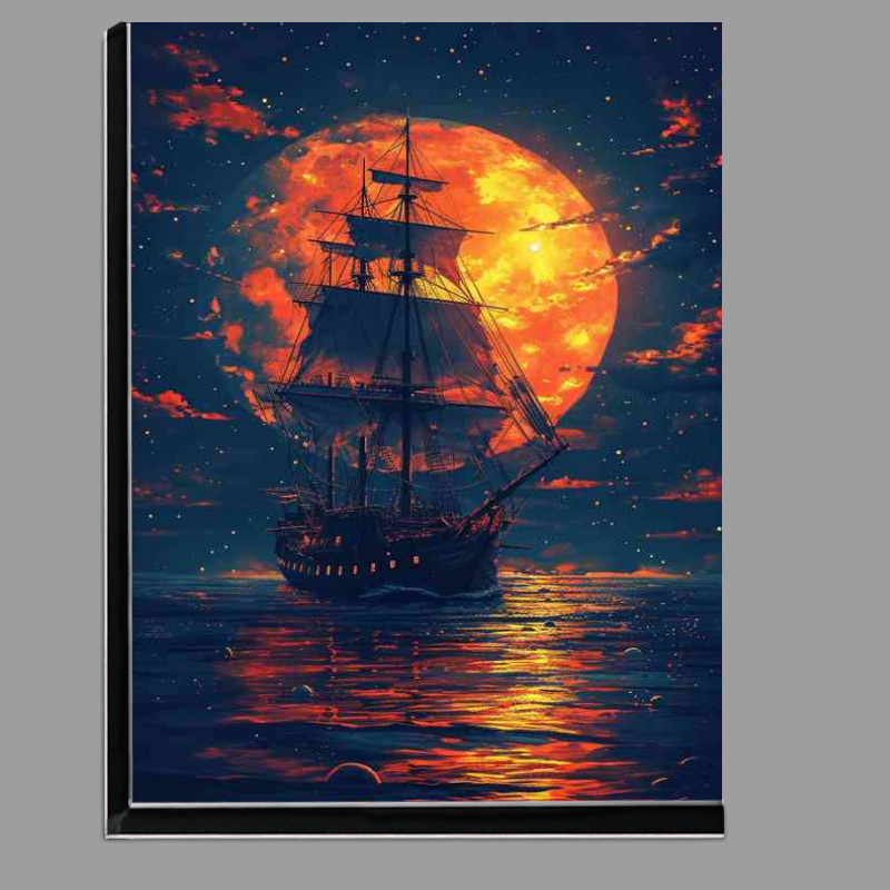 Buy Di-Bond : (pirate ship under the orange moonlit sky)