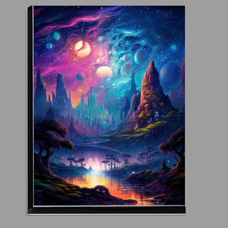 Buy Di-Bond : (Whimsical Worlds mountains and moonlit skies)