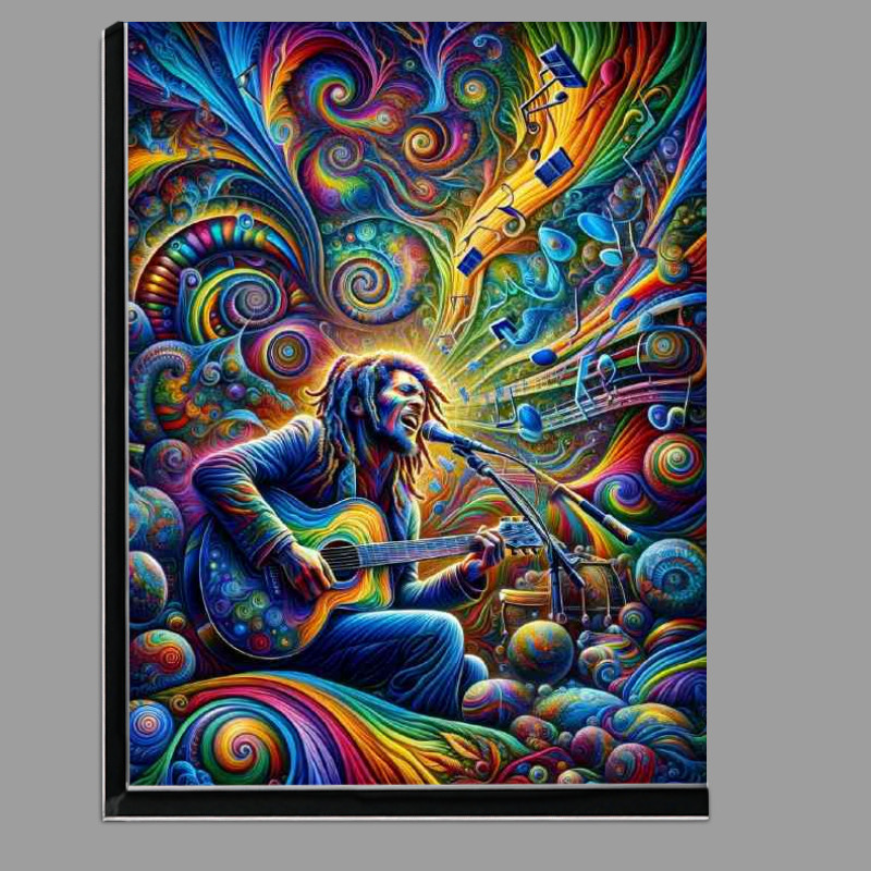 Buy Di-Bond : (Psychedelic Art painting of a musician inspired by Bob Marley)