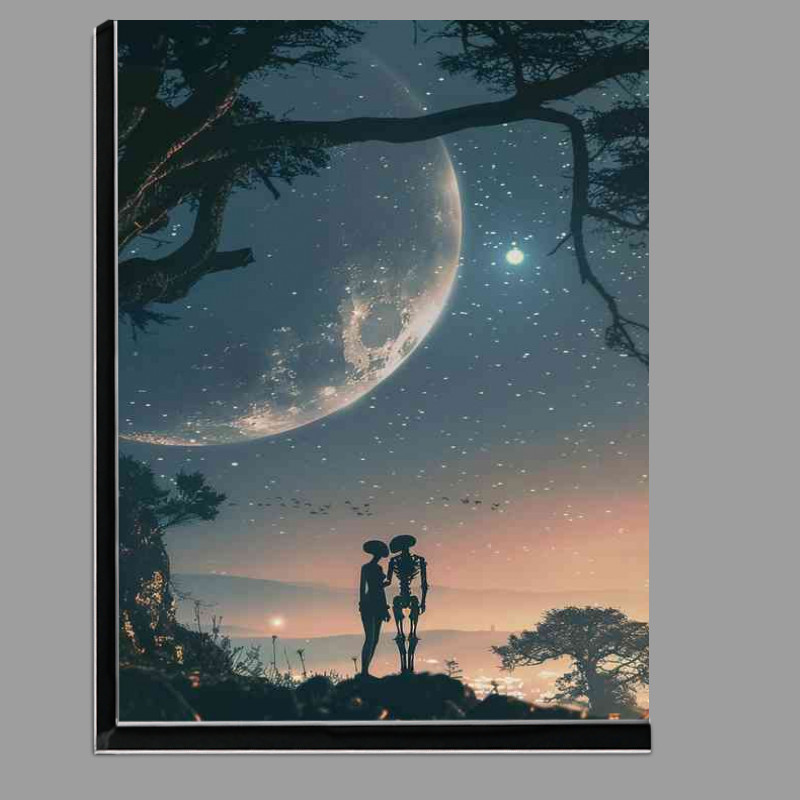 Buy Di-Bond : (Alien couple from an endless planet looking at Earth)