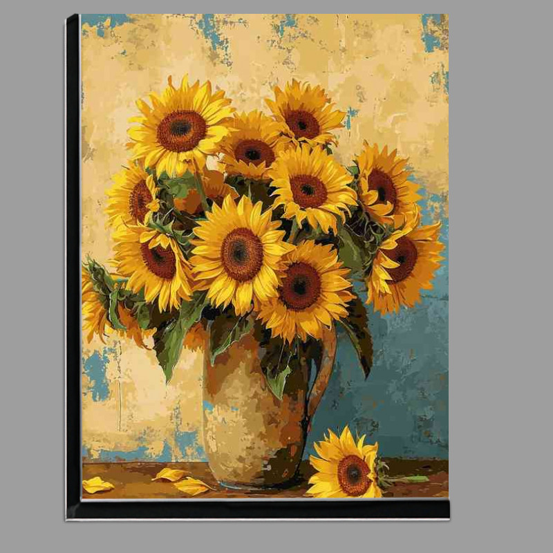 Buy Di-Bond : (A vase of sunflowers on a table)