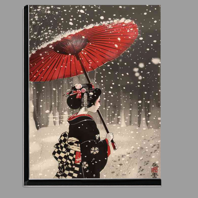 Buy Di-Bond : (Japanese lady walking in the snow)