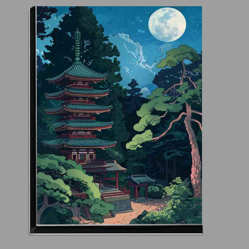 Buy Di-Bond : (Pagoda with red tiles and full moon)