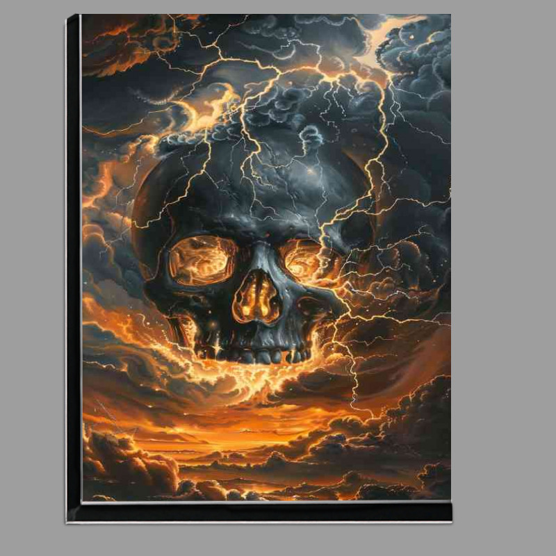 Buy Di-Bond : (Black skull with lightning the clouds)