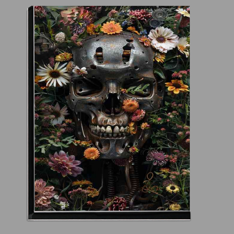Buy Di-Bond : (Robot skull surrounded by lots of flowers)