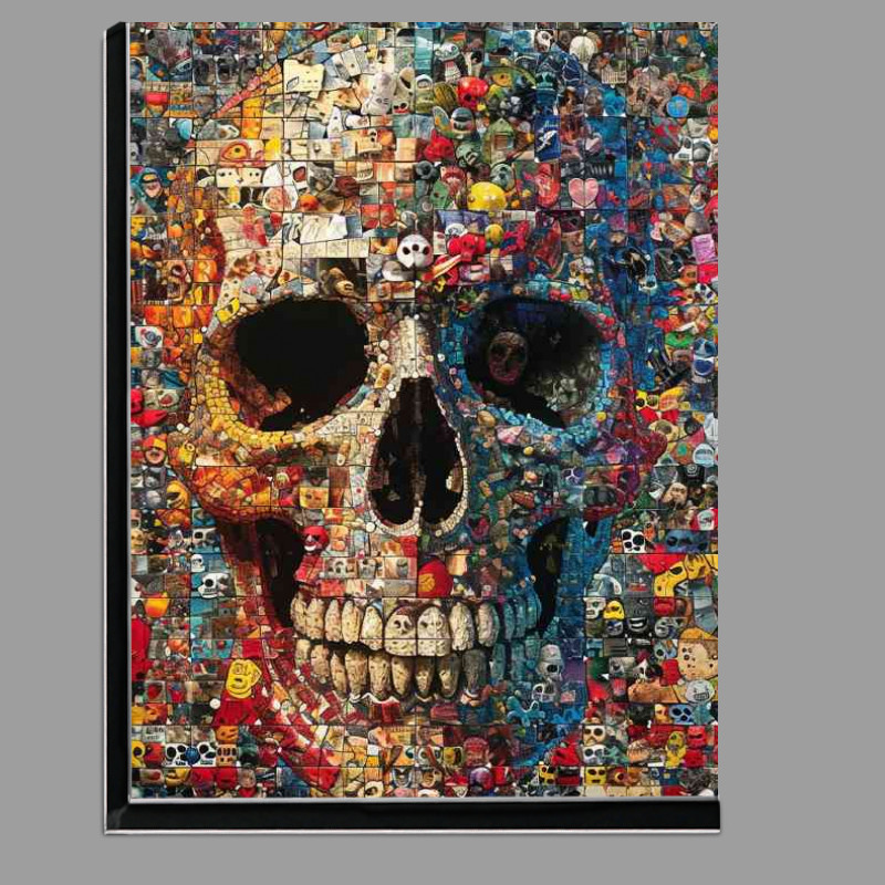 Buy Di-Bond : (Skull in the center of a collage of junk toys)