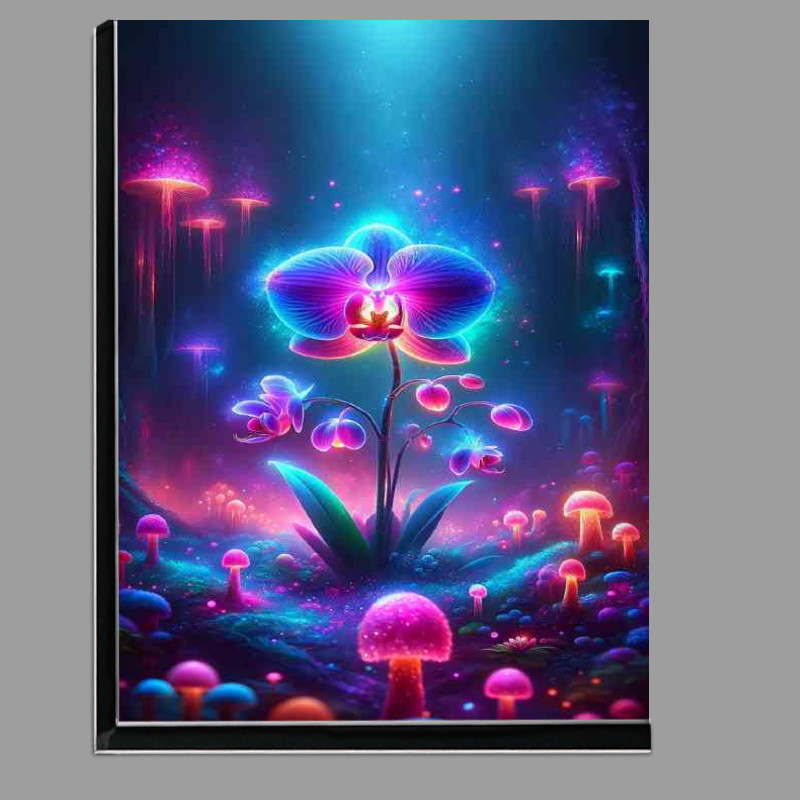 Buy Di-Bond : (Radiant neon Orchid its petals displaying electric blues and pinks)