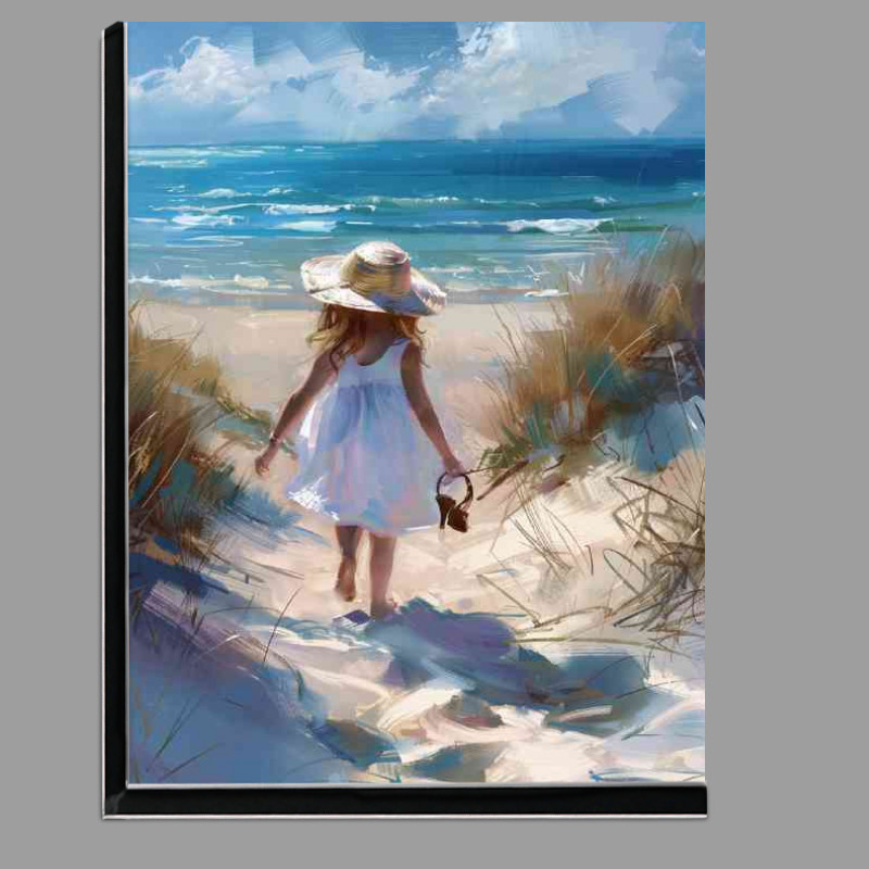 Buy Di-Bond : (Girl in a white dress and sun hat walking alone)