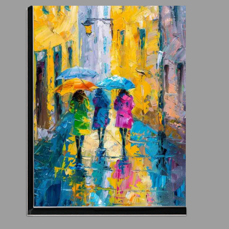 Buy Di-Bond : (Ladys walking on a rainy day)