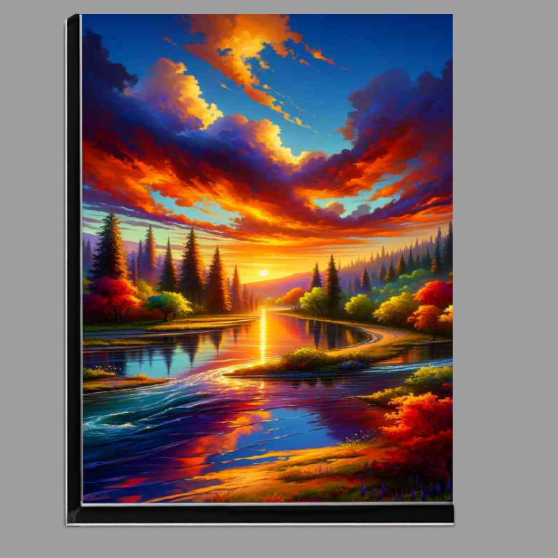 Buy Di-Bond : (Vibrant landscape at sunset)