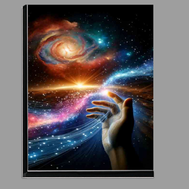 Buy Di-Bond : (Hand weaving a tapestry of light that forms a galaxy)