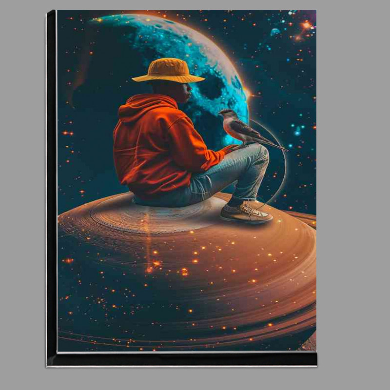 Buy Di-Bond : (Man sitting on a saturn with a bird)