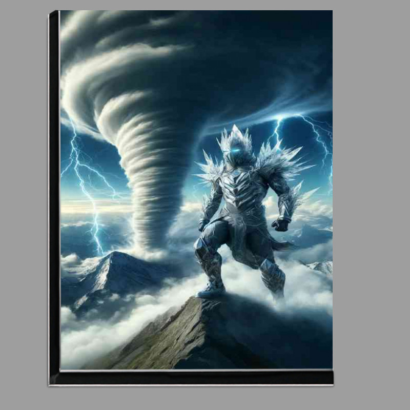 Buy Di-Bond : (Warrior in air themed armor tornado on a high mountain)
